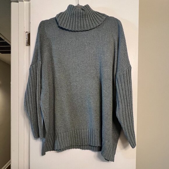 SHEIN Frenchy High Neck Batwing Sleeve Sweater - Picture 2 of 4